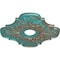 Ekena Millwork Peralta Ceiling Medallion (Canopies up to 4 5/8"), 17 3/4"OD x 3 1/8"ID x 1"P, Copper Green Patina CM17PECGS - alternate 3